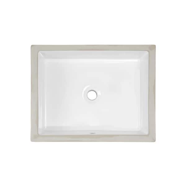 PELHAM & WHITE Andover 19-3/4 in. Undermount Ceramic Rectangular Bathroom Sink in White