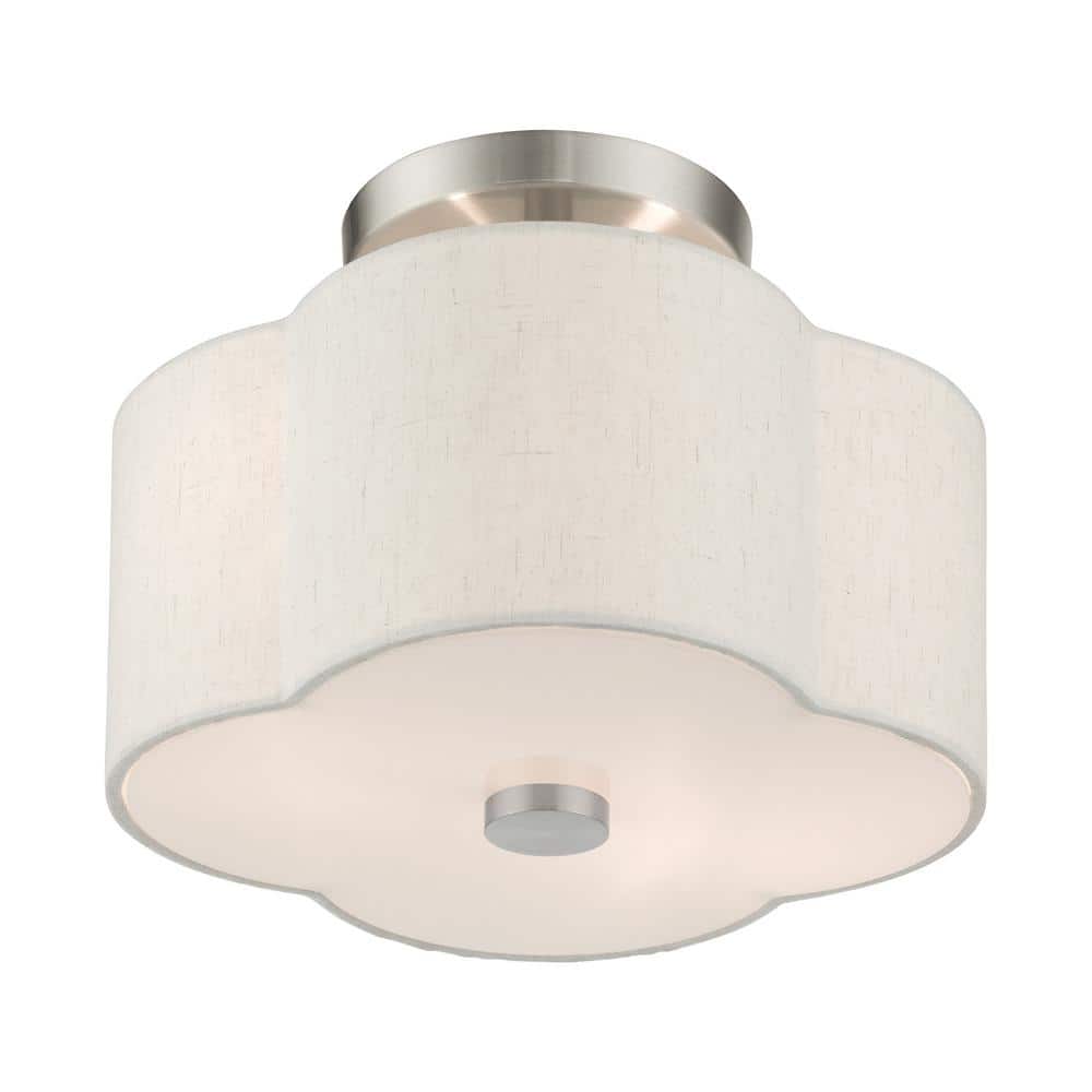 Solstice Brushed Nickel 2-Light LED Semi-Flush Drum Light
