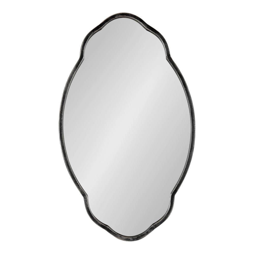 30" Gold Oval Scalloped Vanity Wall Mirror