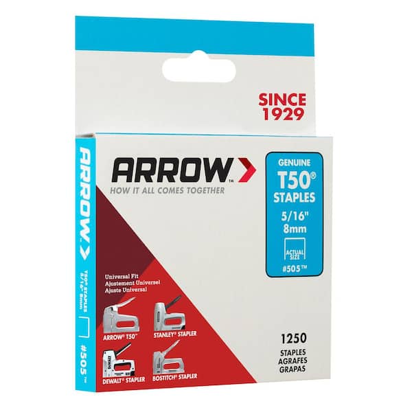 1,250-Pack Arrow 50524 5/16-Inch Genuine T50 Staples