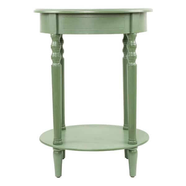 Decor Therapy Simplify Antique Green Oval End Table