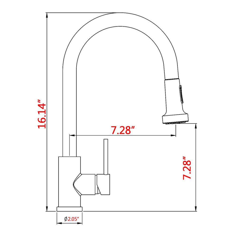 Commercial Brushed Nickel Stainless Steel Pull Down Kitchen Faucet