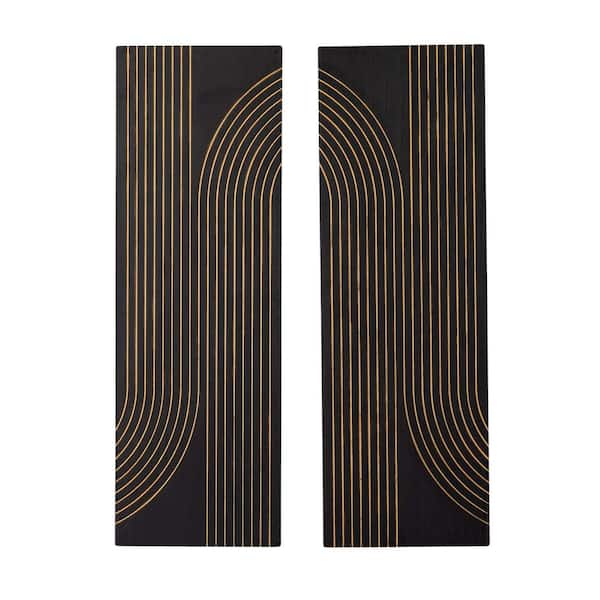 SULLIVANS 35.5 in. Modern Rectangle Decorative Sign Set of 2, Wood