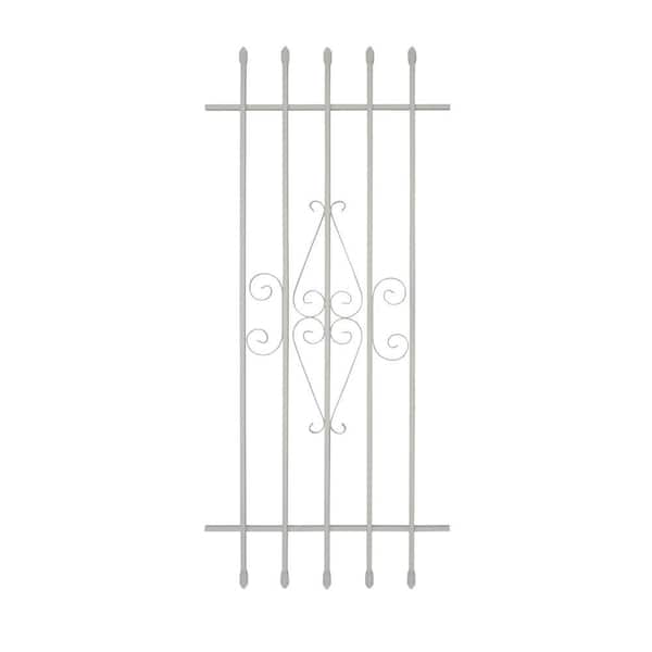 Grisham 24 in. x 54 in. Spear Point 5-Bar Security Bar Window Guard, White