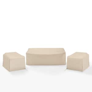 3-Piece Tan Outdoor Furniture Cover Set