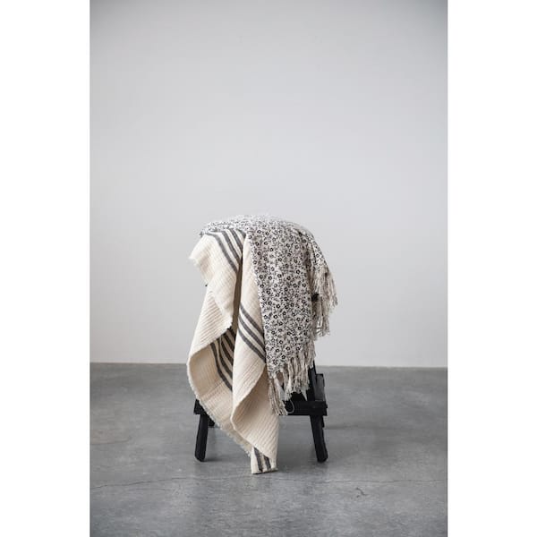 Cream and black online blanket