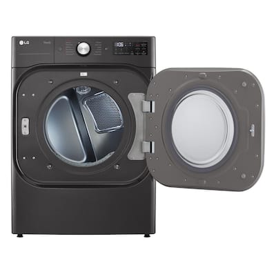 9.0 cu. ft. Mega Capacity Electric Dryer with with Sensor Dry, Turbo Steam in Black Steel