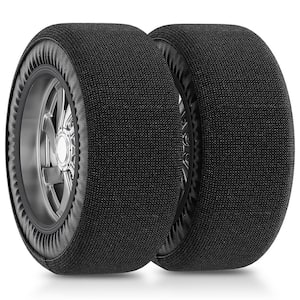 Automotive Snow Socks for Tire Antiskid Tire Sock for Winter Emergency Enhanced Traction Device for Car (Black, Medium)