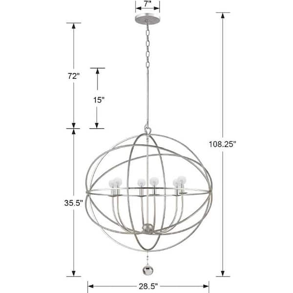 Solaris 6-Light Olde Silver Cage Chandelier 9228-OS - The Home Depot