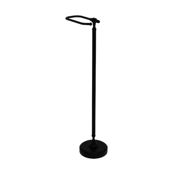 Allied Brass Retro Wave Collection Free Standing Toilet Tissue Holder in Matte Black