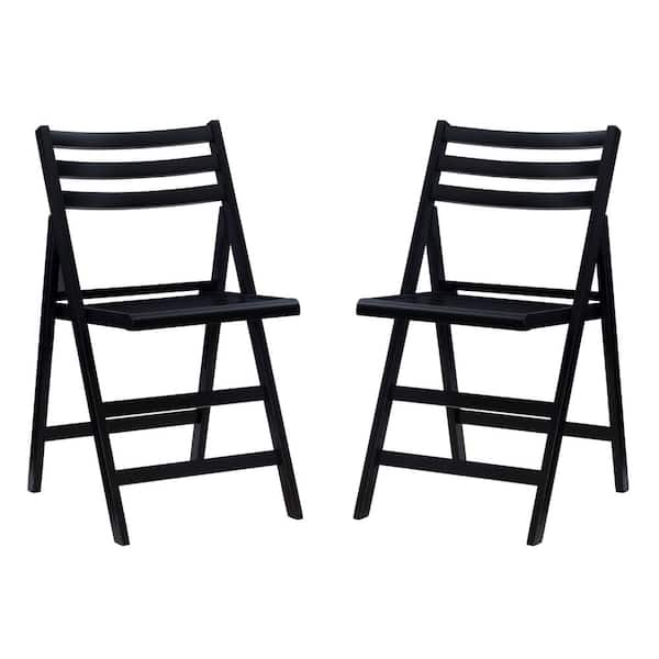 wooden black folding chairs