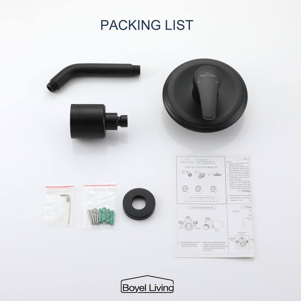 Matte Black Small Round Rain Shower Head Kit