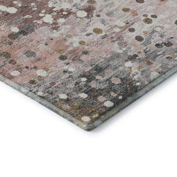 Mayfield Premium Machine Washable Abstract AMF2007 Salmon 10 ft. x 14 ft. Area Rug