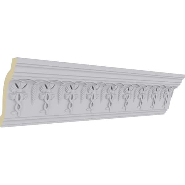 Ekena Millwork 2-3/4 in. x 4-1/4 in. x 94-1/2 in. Polyurethane Scott Crown Moulding
