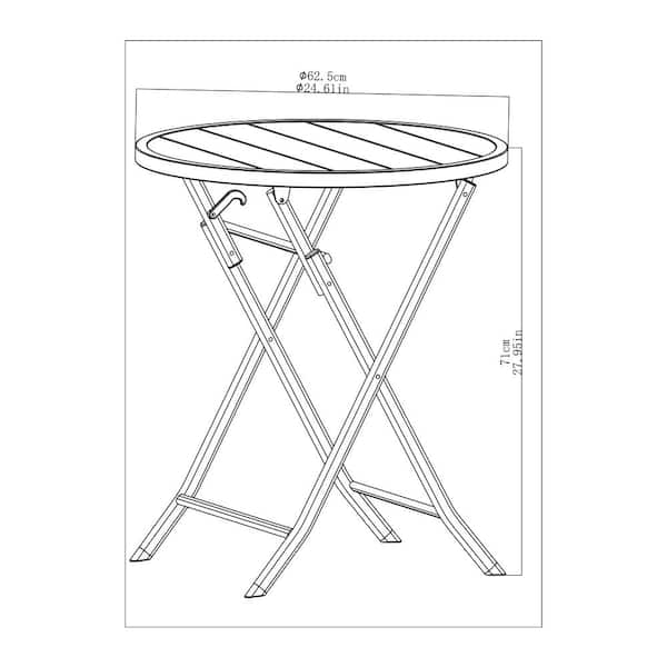 StyleWell Mix and Match 24.6 in. White Metal Folding Round StyleWell Mix and Match 24.6 in. White Metal Folding Round