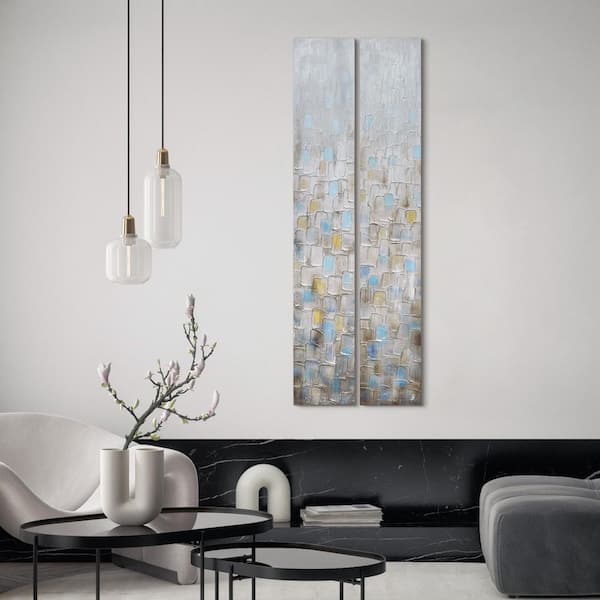 Empire Art Direct 72 in. x 12 in. "Cosmopolitan" - Set of 2 Textured Metallic Hand Painted by Martin Edwards Wall Art