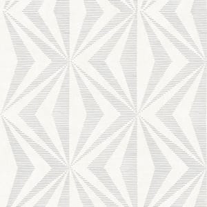 Monge Silver Geometric Wallpaper Sample
