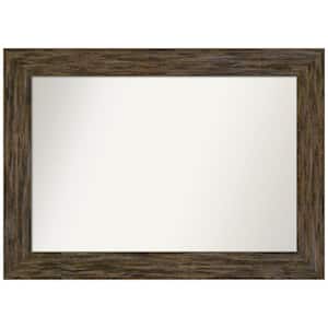 Fencepost Brown 43 in. W x 31 in. H Non-Beveled Wood Bathroom Wall Mirror in Brown