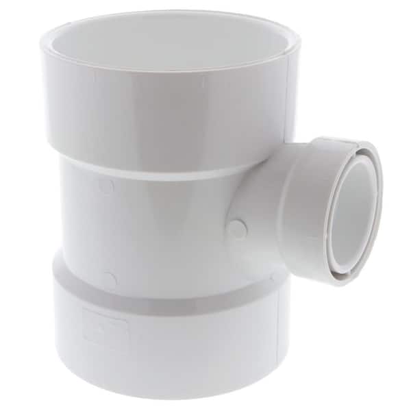 NIBCO 4 in. x 4 in. x 1-1/2 in. PVC DWV All Hub Sanitary Reducing Tee Fitting