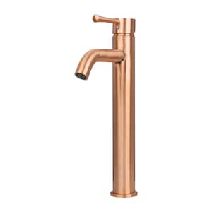 4 in. Centerset Single Hole Single-Handle Bathroom Faucet in Copper