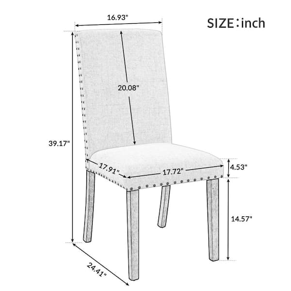 Dining chair deals size in inches