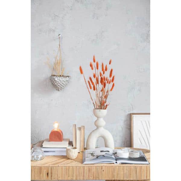 Ivory Stoneware Seashell Hanging Planter with Rope