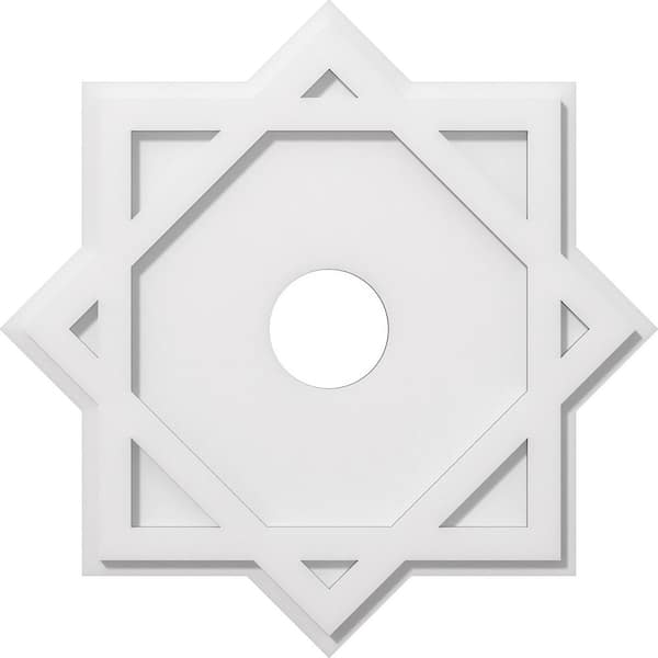 Ekena Millwork 1 in. P X 12-1/4 in. C X 22 in. OD X 4 in. ID Axel Architectural Grade PVC Contemporary Ceiling Medallion