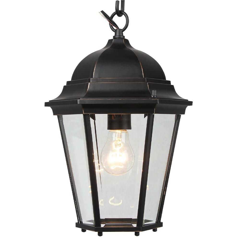 Imperial Black Glass Outdoor Hanging Lantern
