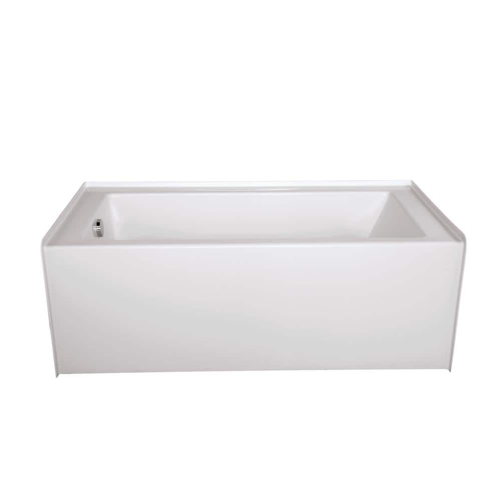 Sydney 60'' x 32'' White Acrylic Alcove Bathtub with Jets