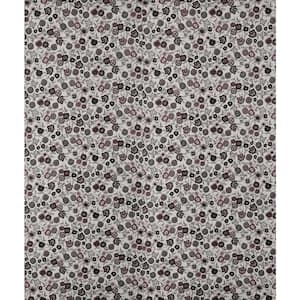 Stylized Flowers Black, Grey, Red Vinyl Strippable Roll (Covers 26.6 sq. ft.)