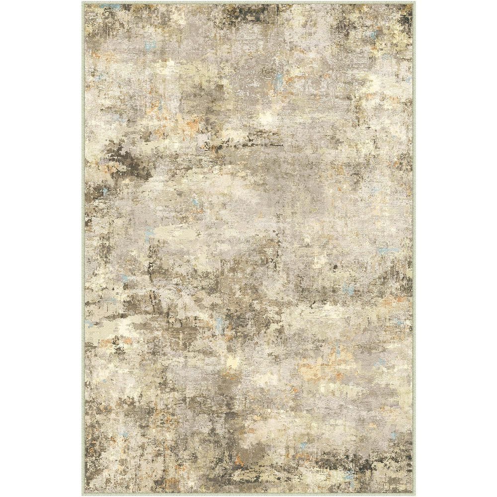 Gorgeous Brown 6 ft. x 9 ft. Washable Modern Abstract Area Rug price history on PriceWatchPro