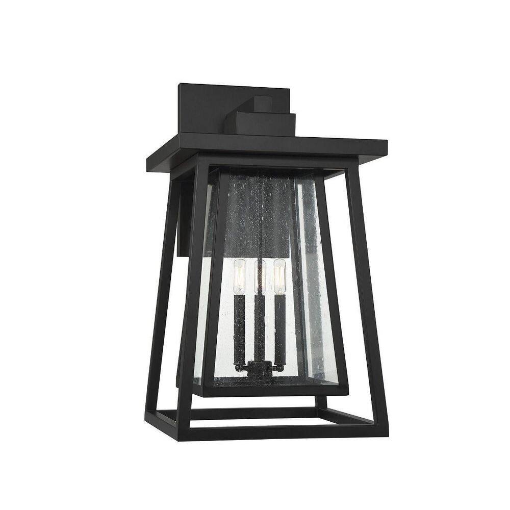 Savoy House Denver 16 in. W x 29 in. H 3Light Matte Black Outdoor