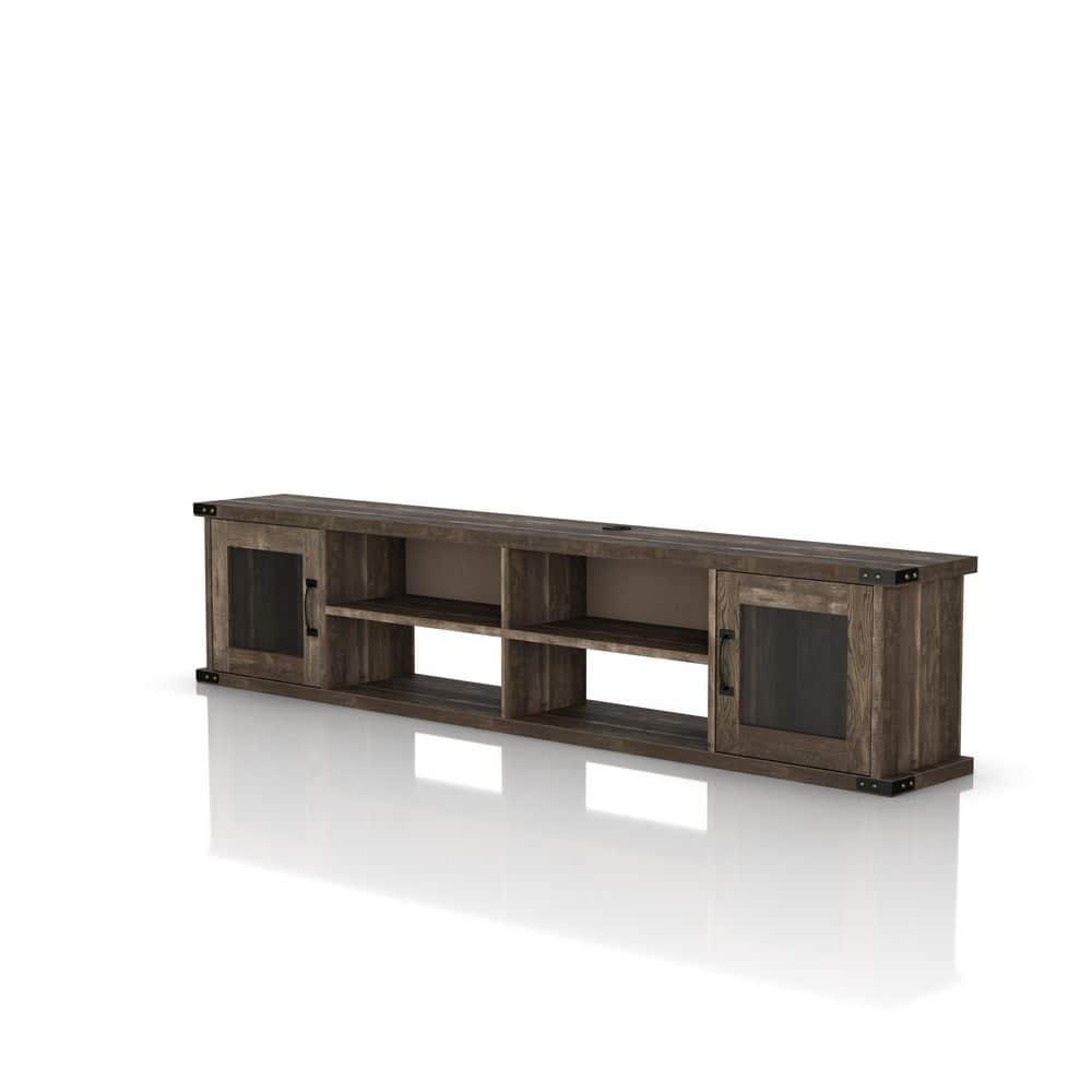 Furniture of America Via Rialto 63 in. Reclaimed Oak Floating TV Stand Fits TV's up to 72 in