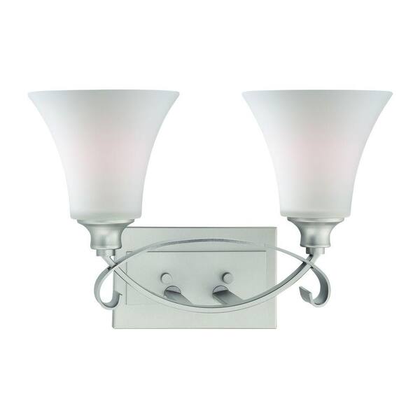 Thomas Lighting Magnolia 2-Light Matte Nickel Bath Fixture-DISCONTINUED