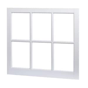 31 in. x 29 in. Utility Fixed Picture Vinyl Window with Grid - White