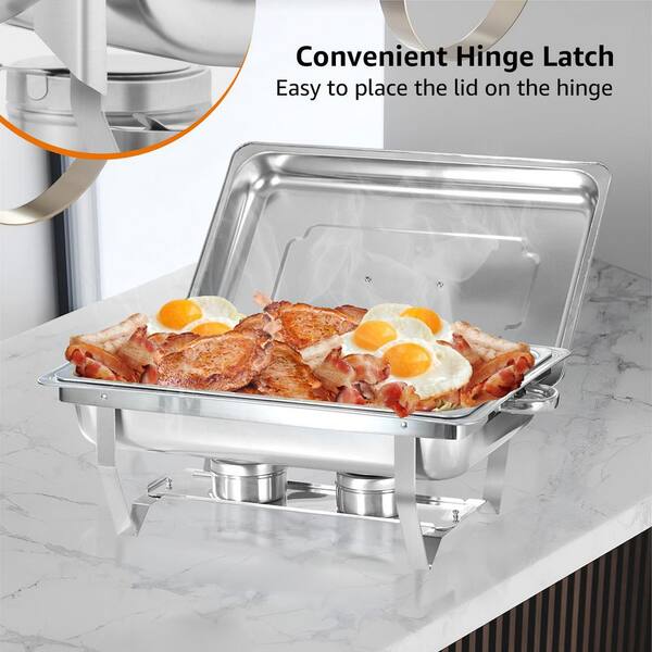 Anqtovp 8 qt. Stainless Steel Chafing Dish Buffet Servers and