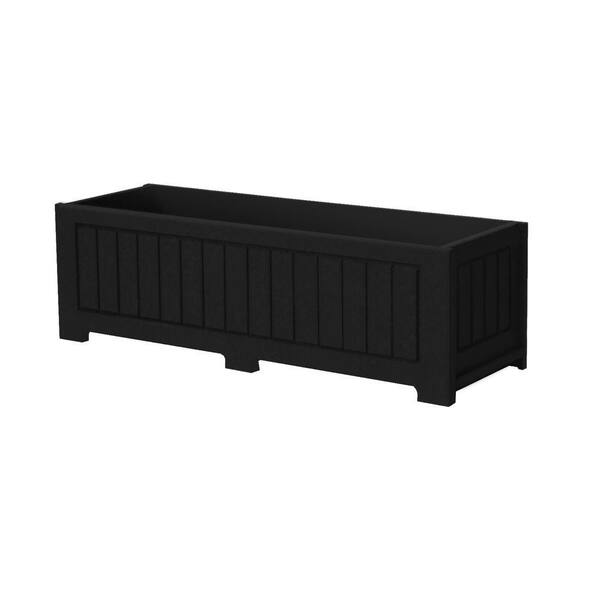 Eagle One Catalina 34 in. x 12 in. Black Recycled Plastic Commercial Grade Planter Box