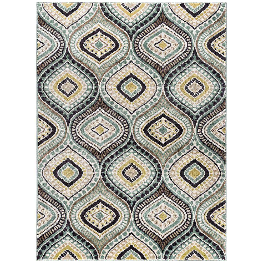 Two Colours Rug Reviews for Tayse Rugs Capri Abstract Multi-Color 5 ft. x 8 ft. Indoor ...