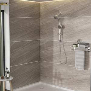 8-Spray 4.7 in. Wall-Mounted Dual Fixed and Handheld Shower Head 1.8 GPM with Adjustable Slide Bar in Brushed Nickel