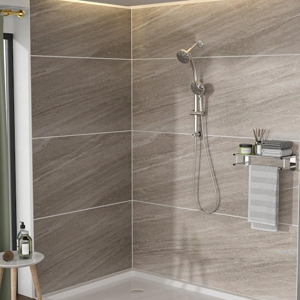 Staykiwi 8-Spray 4.7 in. Wall-Mounted Dual Fixed and Handheld Shower Head 1.8 GPM with Adjustable Slide Bar in Brushed Nickel