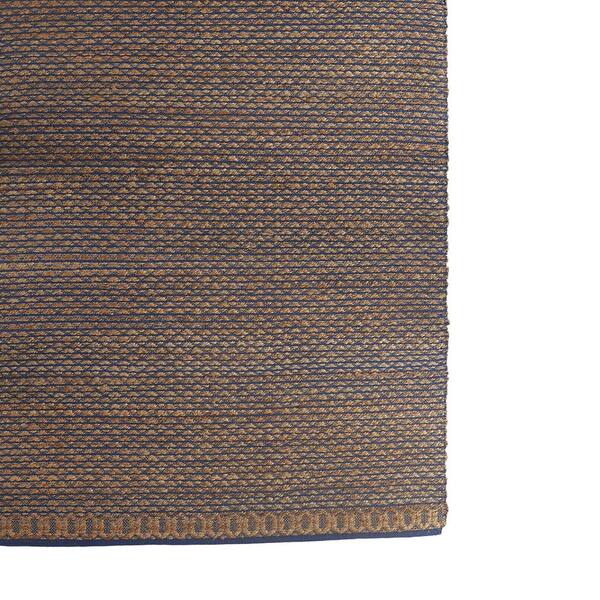 Natural Fiber Hand Woven Detailed Blue Geometric Area Rug Natural Fiber Hand Woven Detailed Blue Geometric Area Rug