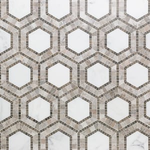 Zeta Asian Statuary 10-3/4 in. x 12-1/4 in. Polished Marble Mosaic Tile (0.91 sq. ft./ sheet)