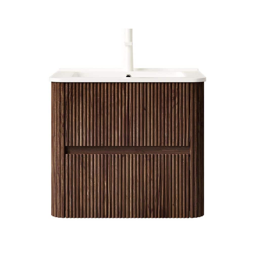 24 in. Floating Deep Walnut Bath Vanity with White Ceramic Top price history on PriceWatchPro