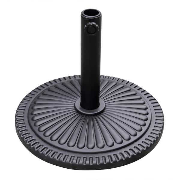 Amucolo 17.7 in. Round Market Standing Outdoor Living Heavy-Duty Patio Umbrella Base Stand in Black