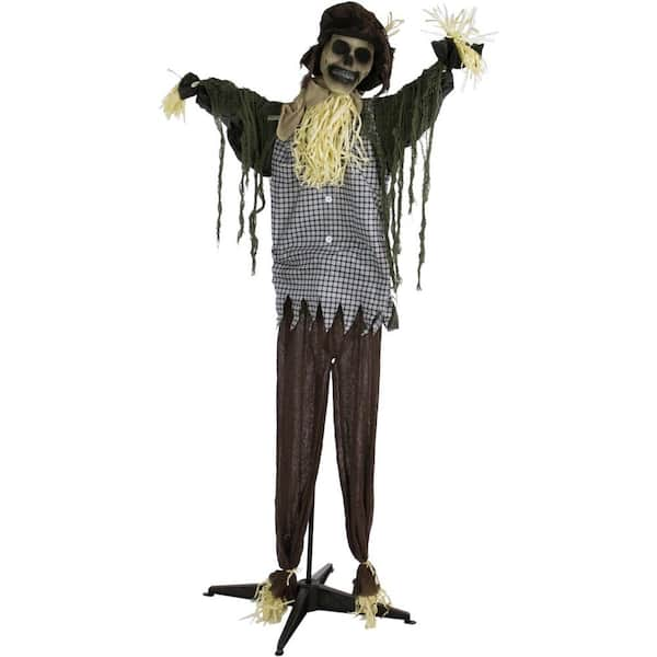 Photo 1 of 67 in. Touch Activated Animatronic Scarecrow