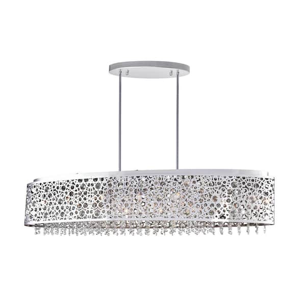 Bubbles 16 Light Drum Shade Chandelier With Chrome Finish