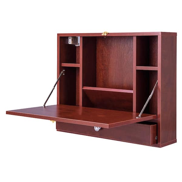 Costway 20 In Rectangular Brown 1 Drawer Floating Desks With Solid Wood Design Hw60360bn The Home Depot - Harper Blvd Wall Mount Folding Laptop Desk Costway 20 In Rectangular Brown 1 Drawer Floating Desks With Solid Wood Design Hw60360bn The Home Depot - Harper Blvd Wall Mount Folding Laptop Desk