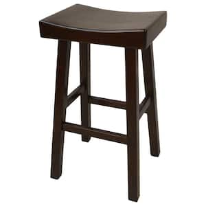 Colborn 30 in. Espresso Thick Saddle Seat Stool