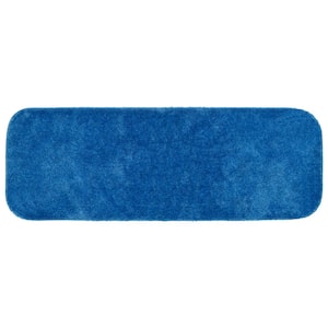 22 in. x 60 in. Electric Blue Traditional Plush Nylon Rectangle Bath Rug