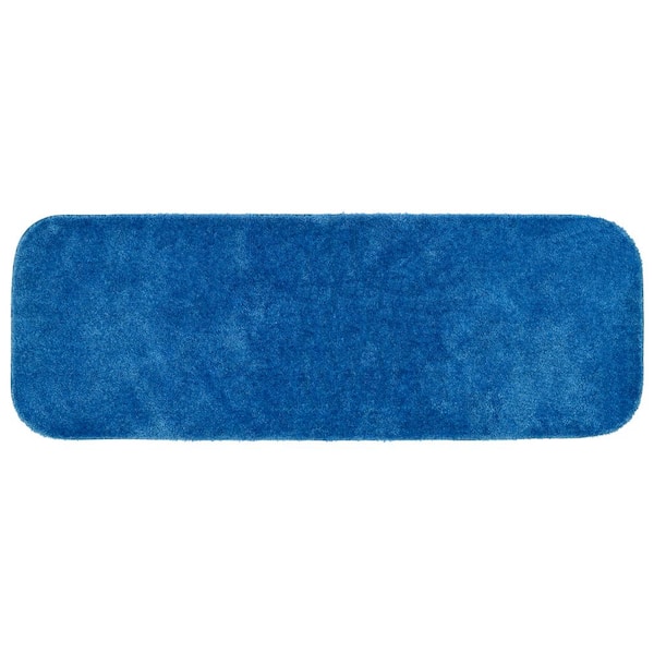 Garland Rug 22 in. x 60 in. Electric Blue Traditional Plush Nylon Rectangle Bath Rug